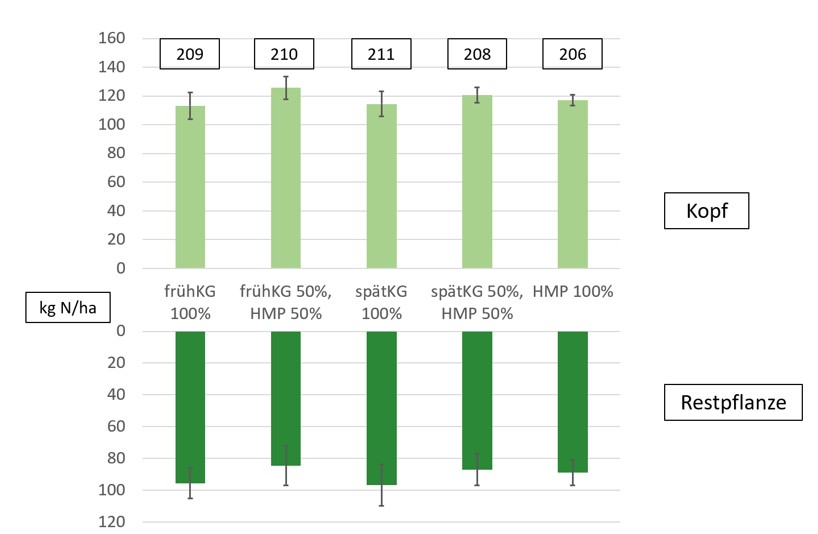 Säulendiagramm mit Boxplots.